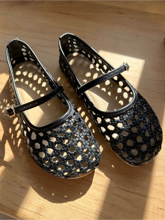 Origo Shoes - Women’s Black Mary Jane Anya’s Woven Ballet Flats
